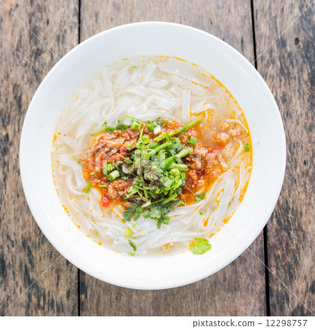 Pho Lao style noodle soup on table 12298757