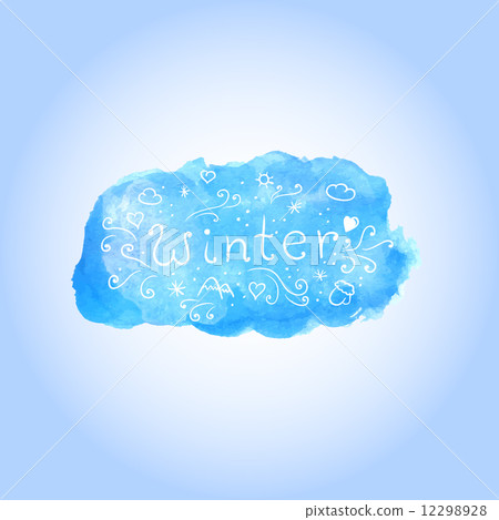 Vector watercolor winter poster with hand drawn text Vector watercolor winter poster with hand drawn text 12298928