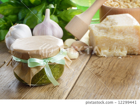 Ingredients for pesto sauce 12299441