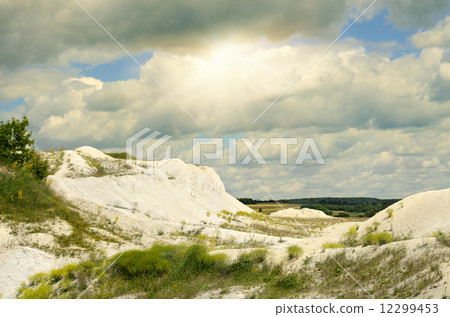 Dry dunes under the blue sky Dry dunes under the blue sky 12299453