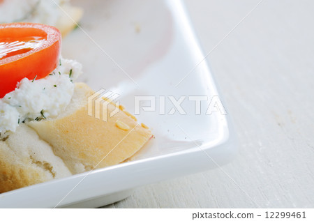 Cottage cheese bruschettas 12299461