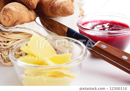 Croissants, jam and butter Croissants, jam and butter 12300118