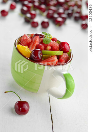 Cup with fruits 12300486