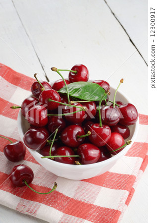 Ceramic Bowl of organic Cherries Ceramic Bowl of organic Cherries 12300917