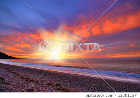 Magic mystic sunset at sea landscape view Magic mystic sunset at sea landscape view 12301157