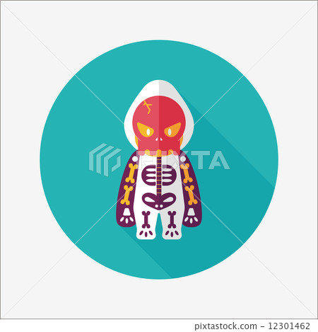 skeleton flat icon with long shadow,eps10 12301462