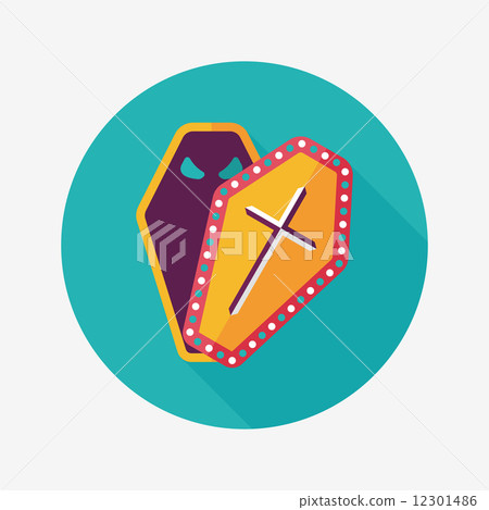 coffin flat icon with long shadow,eps10 12301486