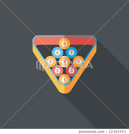 billiards flat icon with long shadow,eps10 - Stock Illustration ...