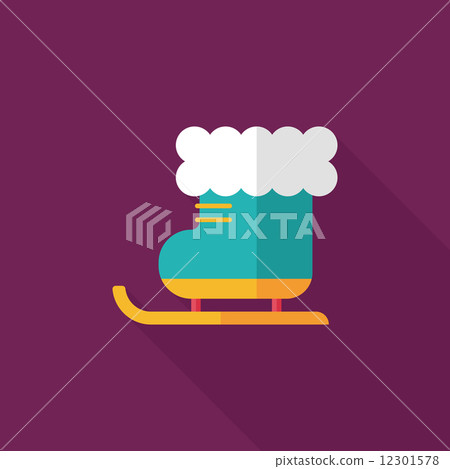 Christmas sleigh flat icon with long shadow,eps10 - Stock Illustration ...