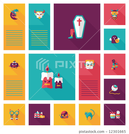 Halloween flat ui bakcground set Halloween flat ui bakcground set 12301665