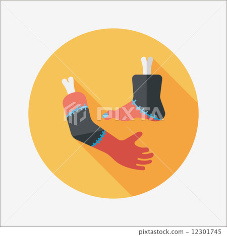 Halloween hand and leg flat icon with long shadow,eps10 12301745