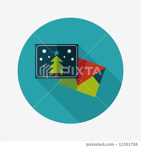 Christmas card flat icon with long shadow,eps10 Christmas card flat icon with long shadow,eps10 12301788