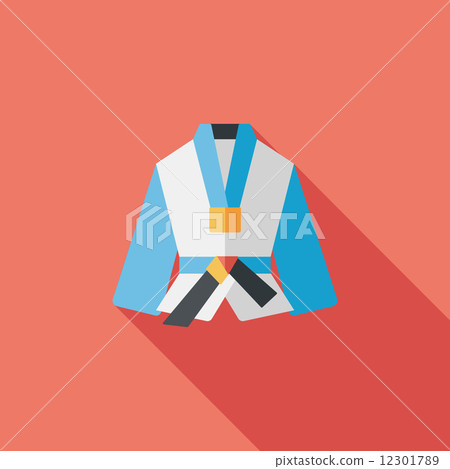 Karate suit flat icon with long shadow,eps10 12301789