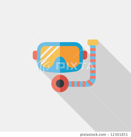 Mask and snorkel flat icon with long shadow, eps10 12301851