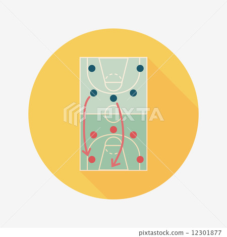 basketball strategy board flat icon with long shadow,eps10 12301877