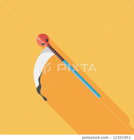 Halloween scythe flat icon with long shadow,eps10 12301951