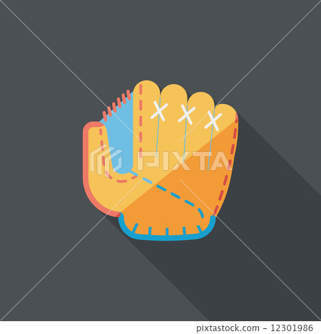 baseball glove flat icon with long shadow,eps10-插圖素材 [12301986] - PIXTA圖庫