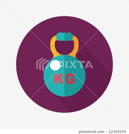 kettlebells flat icon with long shadow,eps10 12302059