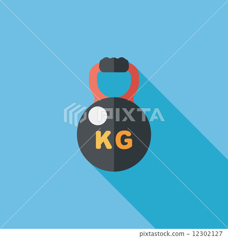 kettlebells flat icon with long shadow,eps10 12302127