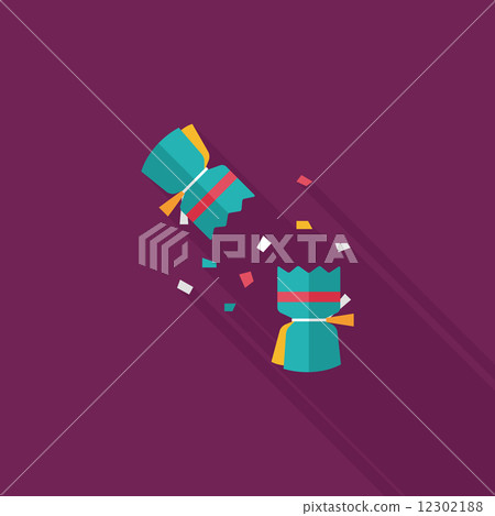 Christmas cracker flat icon with long shadow,eps10 12302188