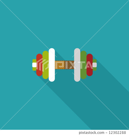 dumbbell flat icon with long shadow,eps10 12302288
