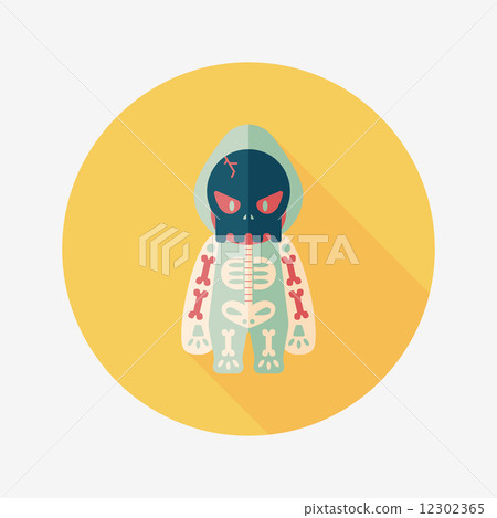 skeleton flat icon with long shadow,eps10 skeleton flat icon with long shadow,eps10 12302365
