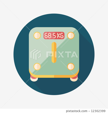 Weight scale flat icon with long shadow - Stock Illustration [12302399 ...