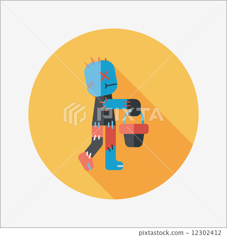 Halloween mummy flat icon with long shadow,eps10 Halloween mummy flat icon with long shadow,eps10 12302412