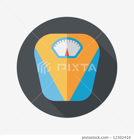 Weight scale flat icon with long shadow 12302416