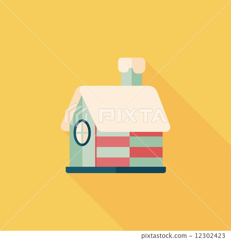 Christmas house flat icon with long shadow,eps10 Christmas house flat icon with long shadow,eps10 12302423