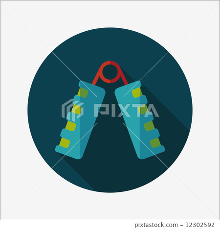 hand fitness equipment flat icon with long shadow,eps10 12302592