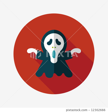 Grim Reaper flat icon with long shadow,eps10 12302666