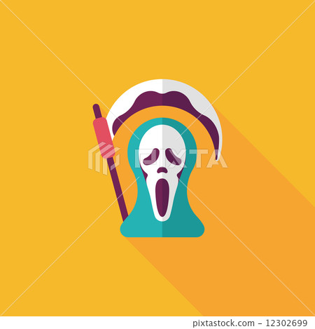 Grim Reaper flat icon with long shadow,eps10 12302699