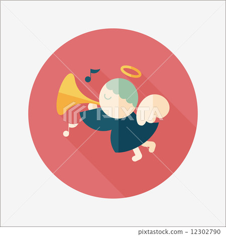 angel flat icon with long shadow, eps10-插圖素材 [12302790] - PIXTA圖庫