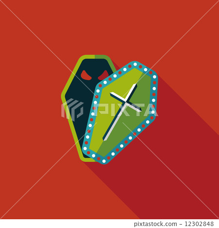 coffin flat icon with long shadow,eps10 12302848