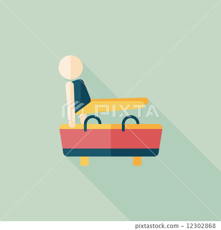 gymnastic pommel horse flat icon with long shadow,eps10 12302868