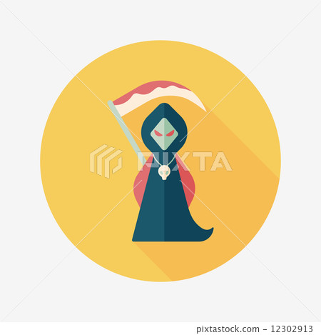 Grim Reaper flat icon with long shadow,eps10 12302913