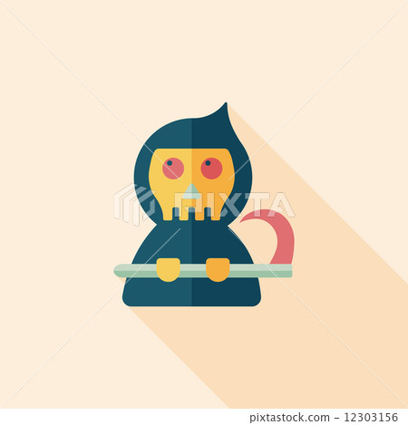 Grim Reaper flat icon with long shadow,eps10 12303156