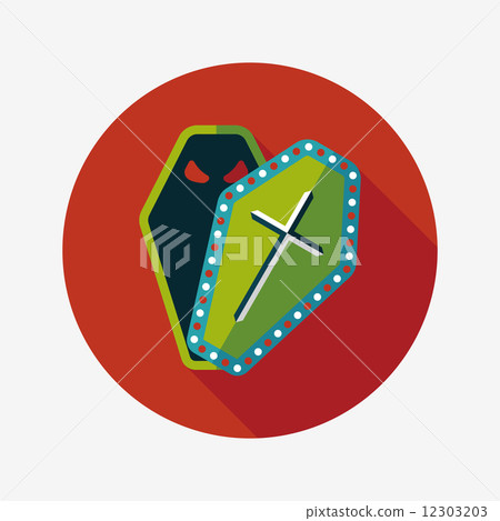 coffin flat icon with long shadow,eps10 12303203