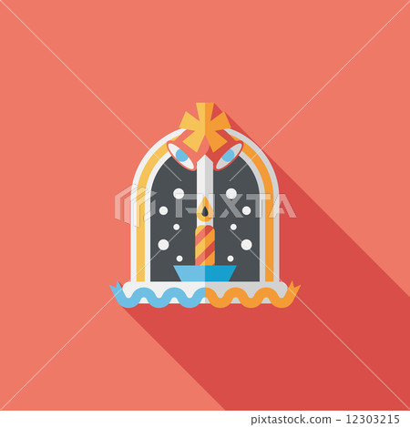 Christmas candle flat icon with long shadow,eps10 Christmas candle flat icon with long shadow,eps10 12303215