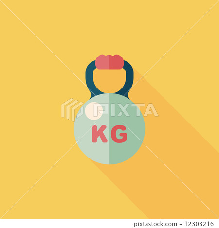 kettlebells flat icon with long shadow,eps10 kettlebells flat icon with long shadow,eps10 12303216