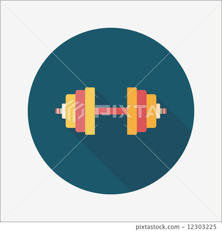 dumbbell flat icon with long shadow,eps10 dumbbell flat icon with long shadow,eps10 12303225