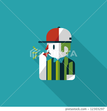 referee flat icon with long shadow,eps10 12303297