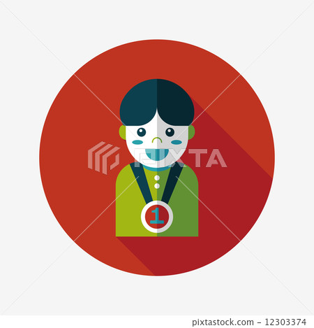 winning boy flat icon with long shadow,eps10 12303374