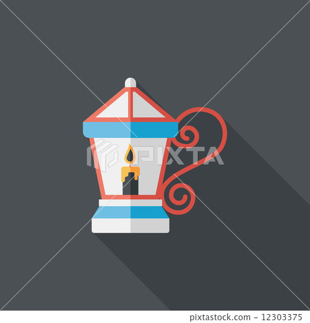 Christmas lantern flat icon with long shadow,eps10 12303375