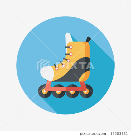 roller skates flat icon with long shadow,eps10 roller skates flat icon with long shadow,eps10 12303581