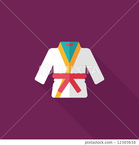 Karate suit flat icon with long shadow,eps10 Karate suit flat icon with long shadow,eps10 12303638