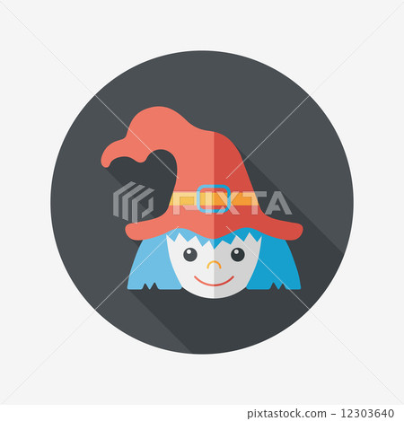 cute witch flat icon with long shadow,eps10 12303640