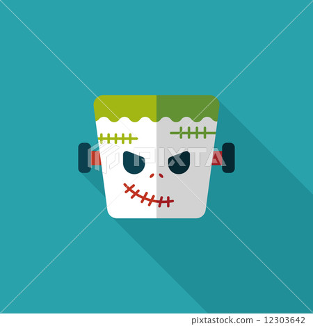 Frankenstein flat icon with long shadow,eps10 12303642