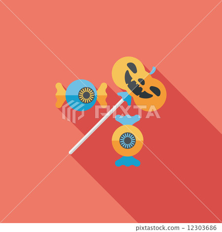 halloween candy flat icon with long shadow,eps10 12303686